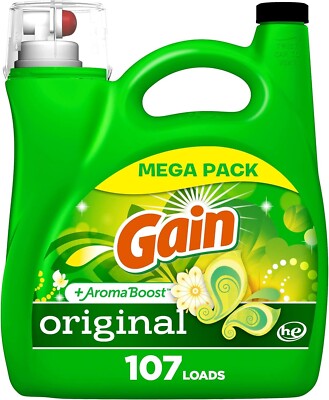 Gain + Aroma Boost Laundry Detergent Liquid Original Scent, with Febreze and Oxi