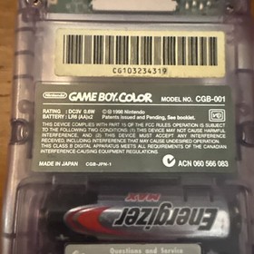Nintendo Game Boy Color Console Atomic Purple CGB-001 Tested Working GBC
