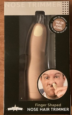 Meridian Point Finger Shaped Nose & Ear Hair Trimmer, Beige