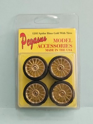 Pegasus Hobbies 1208 Gold Spider 4 Tires & Wheels 1/24 Model Accessories NEW