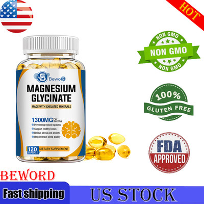 Magnesium Glycinate 4-in-1 Complex 1300mg - High Strength Magnesium 120 Capsules