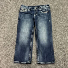 Vigoss Jeans Womens 11/12 Blue Capri The Dublin Medium Wash Denim City Casual