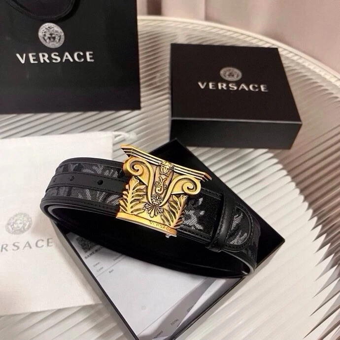 Versace Cinturón Cuero Hebilla NUEVO Foto 3 de 4