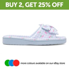 The Slipper Company Womens Slippers Blue Adults Ladies Mule Slip On Cherry SIZE