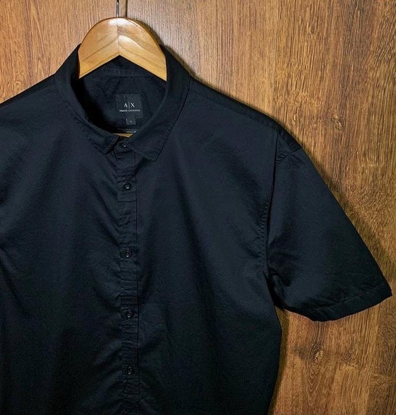 Men Armani Exchange Shirt Black Cotton L