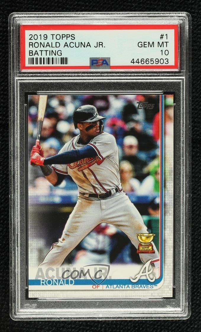 2019 Topps Ronald Acuna Jr Ronald Acuña Jr (Batting) #1 PSA 10 GEM MT 5p9