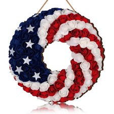Patriotic 4th of July Wreath - 250th Anniversary Rustic Wooden Door Hanger
