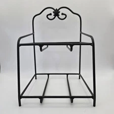 Longaberger Black Wrought Iron Little Bin Stand Square 2 Tier Basket Display