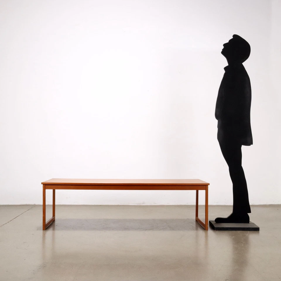 Table Basse Vintage Plaquée en Tek Danemark Années 60 Originale - Photo 2/4