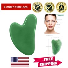 Hand-Powered Jade Gua Sha Heart Tool - Sculpt Your Face  Boost Circulation