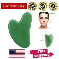 Hand-Powered Jade Gua Sha Heart Tool - Sculpt Your Face & Boost Circulation