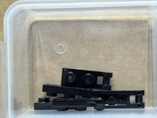 LEGO Parts - Black Plate, Modified 1 x 2 with Bar Handle End - No 60478 - QTY 5