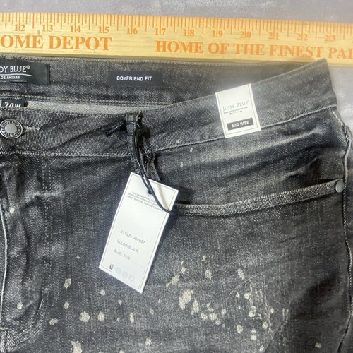 Judy Blue Jeans 24W Plus Boyfriend Paint Splatter Distressed Black Grunge NEW - Picture 4 of 12