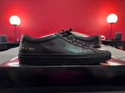 Common Projects Achilles Black Leather Low Sneakers 42EU/9US