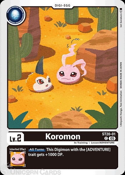 ST20-01 Koromon : Common Digimon Card : ST20: Starter Deck Protector of Light