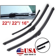 Wipers 3 Pack Front Rear Standard Flat Window Windshield Wipers 222216 Hooks