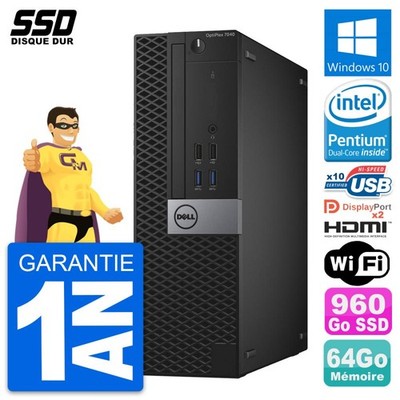 PC Dell OptiPlex 7040 SFF Intel G4400 RAM 64GB SSD 960GB HDMI Windows 10 Wifi