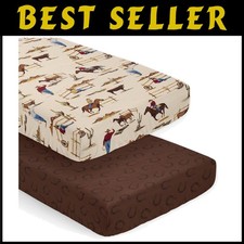 Infant Nursery Western Cowboy Crib Sheets - 2-Pack