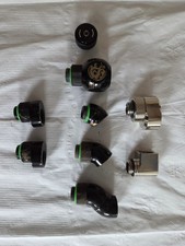 Bitspower Carbon Black G1/4 Set of 9 Misc Adapter Fittings Rotary Offset Angled