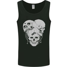 Biker Skulls Motorcycle Motorbike Chopper Mens Vest Tank Top