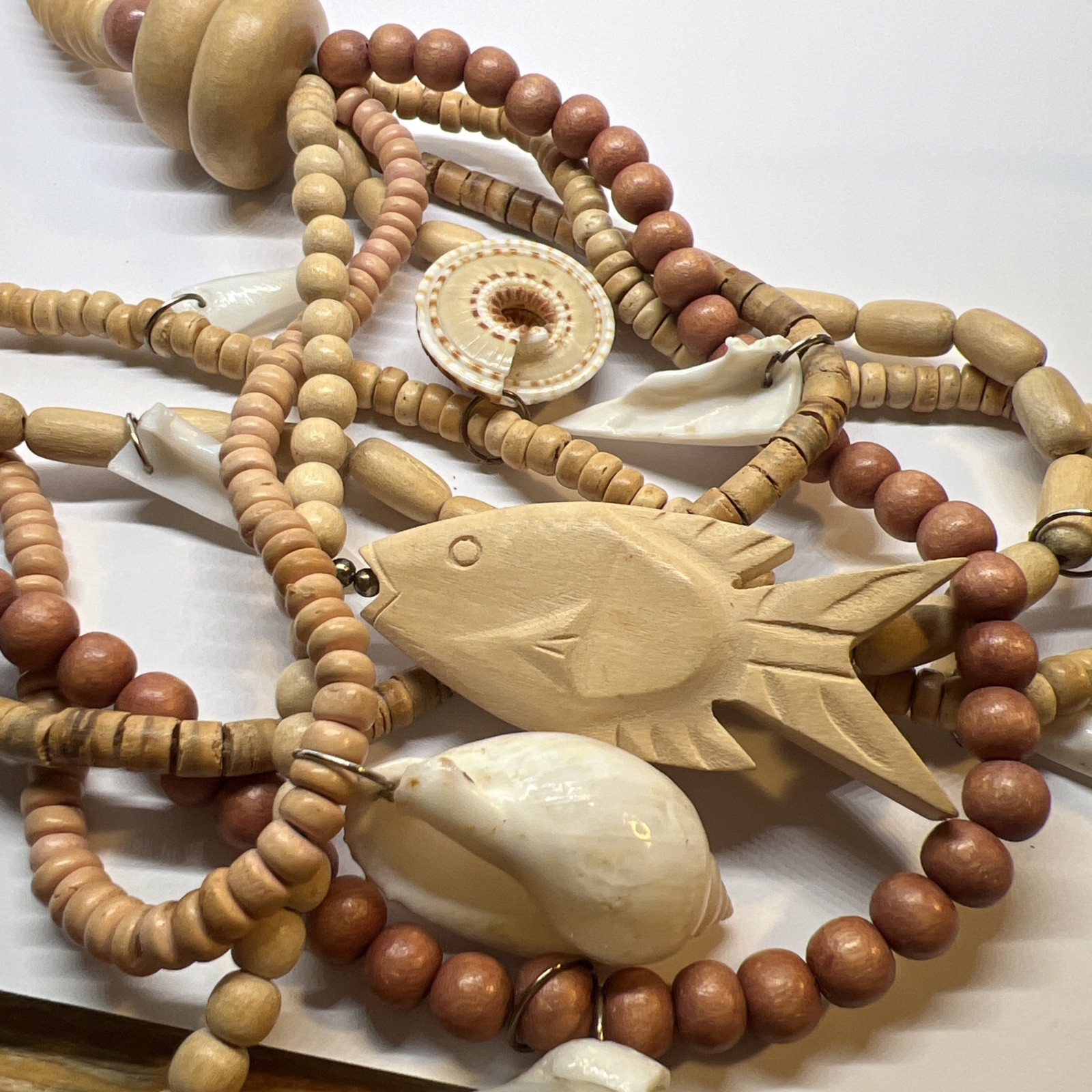 Beautiful Handmade Multi Strand Boho Shell Wood B… - image 8