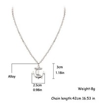 Argento Ancora color Ciondolo Marina Collana CATENINA ARGENTO Moda Uomo eu