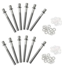 TUOREN Drum Set Hardware 12-Pack Stainless Steel Tight M6 x50mm, silver