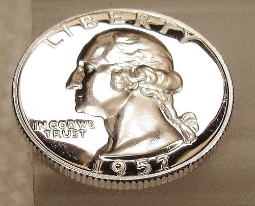 1957  Gem light Cameo Proof Quarter 90% SILVER EYE CANDY #114 ~ 1