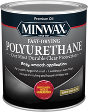 Fast Drying Polyurethane Protective Wood Finish, Clear Semi-Gloss, 1 Qua