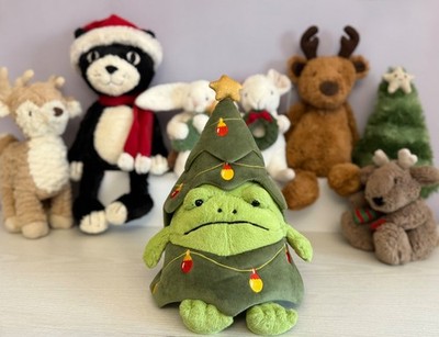 Jellycat Weihnachtsbaum Ricky Regenfrosch Brandneu mit Etikett, Original