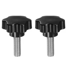 2pcs Star Knobs M12 x 40mm 304 Stainless Steel Stud 46mm 6-Star Head Thumb Screw