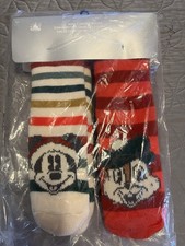 Disney Mickey Mouse And Friend Christmas Slipper Socks Set Adults New