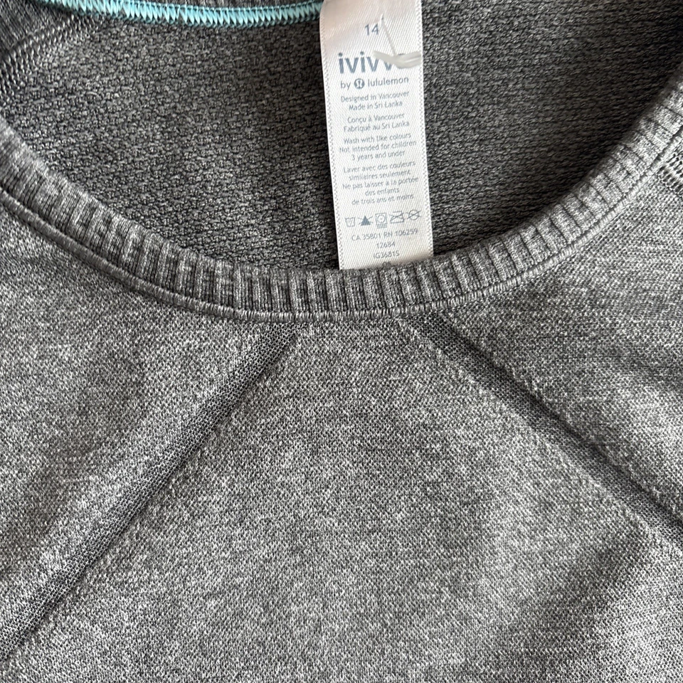 Camisa manga larga sin costuras Ivivva de Lululemon Swiftly Fly Tech para niñas talla 14 Foto 2 de 4