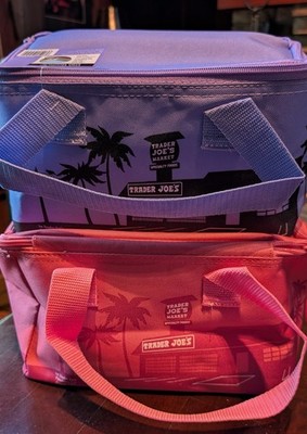  NEW Trader Joe's MINI Insulated Bag Set Pink and Lavender w/ tags