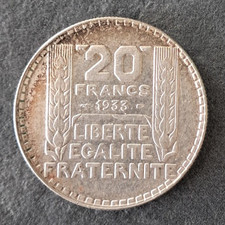 Pièce de 20 francs Turin - 1933 - Argent - 20g