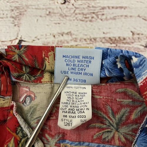 RJC Boys Size 6 Hawaiian 2 Piece Shorts Shirt Outfit Blue Palm Tree Beach Lot - Picture 4 of 9