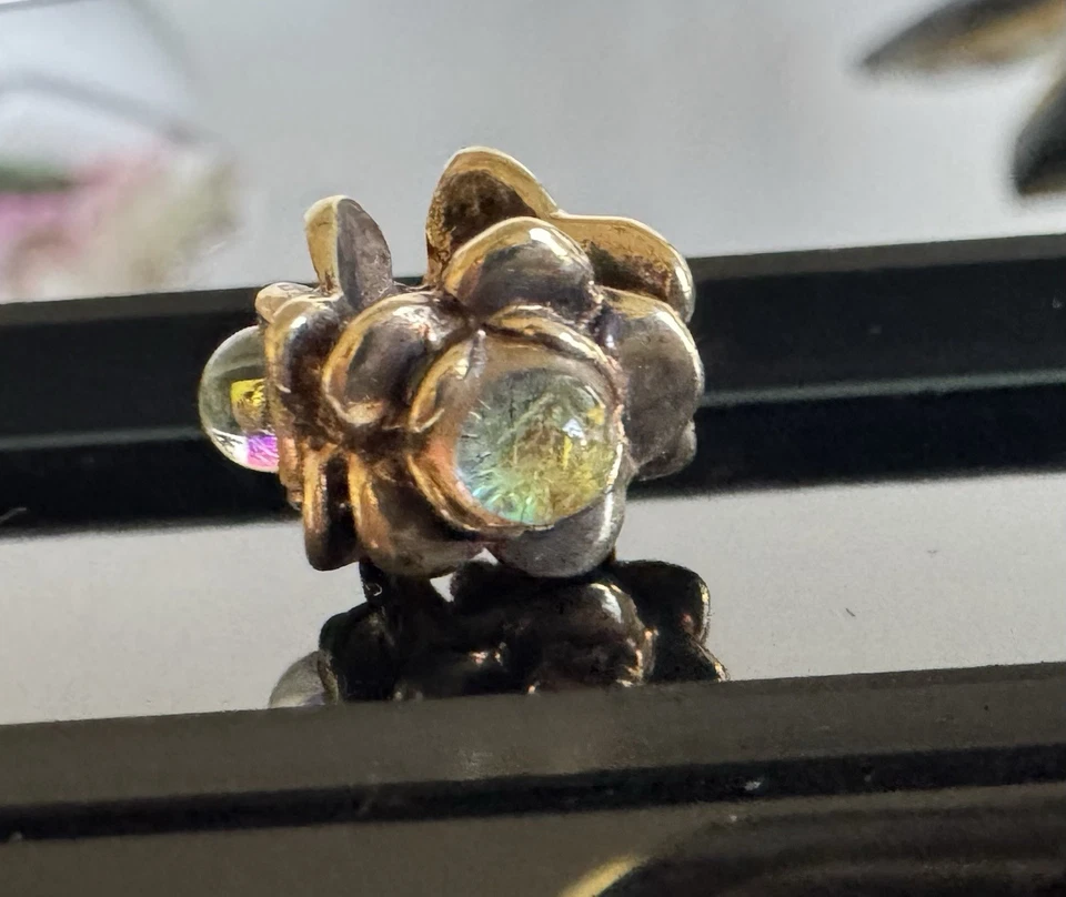 Trollbeads 18K Gold Drei Blumen • Dichroic Glass • seltene Rarität 💝 - Bild 4 von 4