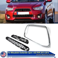 Front Bumper Grille Mesh Chrome For 2013-2015 Mitsubishi Outlander Sport ASX RVR