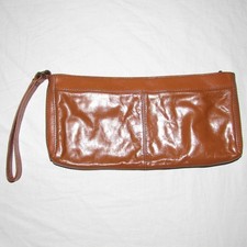 CLARKS Borsa piccola pochette da polso in pelle marrone stile retrò Y2K