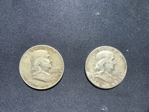 2 Ben Franklin Half Dollars
