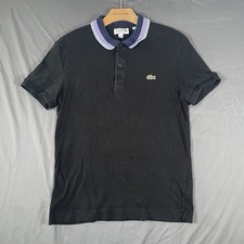 Lacoste Polo Shirt Men  s Small Regular Fit Black Short Sleeve Preppy Golf