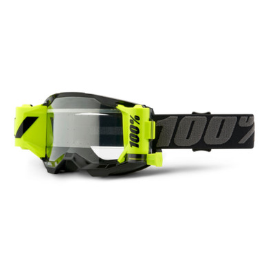 100 % Strata Gen 2 Black Forecast Motocross Brille klare Gläser Erwachsene