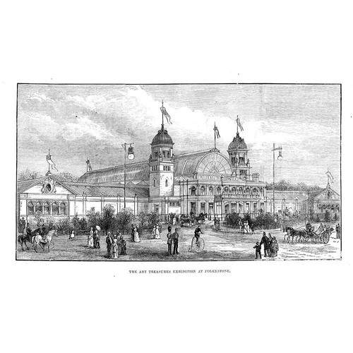 FOLKESTONE, Kent - Art Treasures Exhibition - Antique print 1886