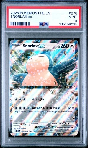 2025 POKEMON PRE EN-PRISMATIC EVOLUTIONS #076 SNORLAX EX PSA 9