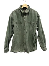Jesse James Vintage Industrial Workwear Green Distressed Buttondown Size Large