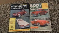 PAIR 1950s ROD & CUSTOM HOT RODDING RACING MAGAZINES FORD CHEVY BUICK MERCURY