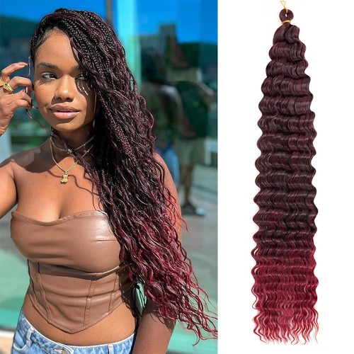 REAL LONG Natural Water Wave Crochet Braids Deep Curly as Human Hair Extensions - Picture 22 of 52