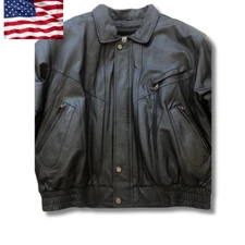 Prestige Black Leather Winter Warm Jacket Men’s Size XL