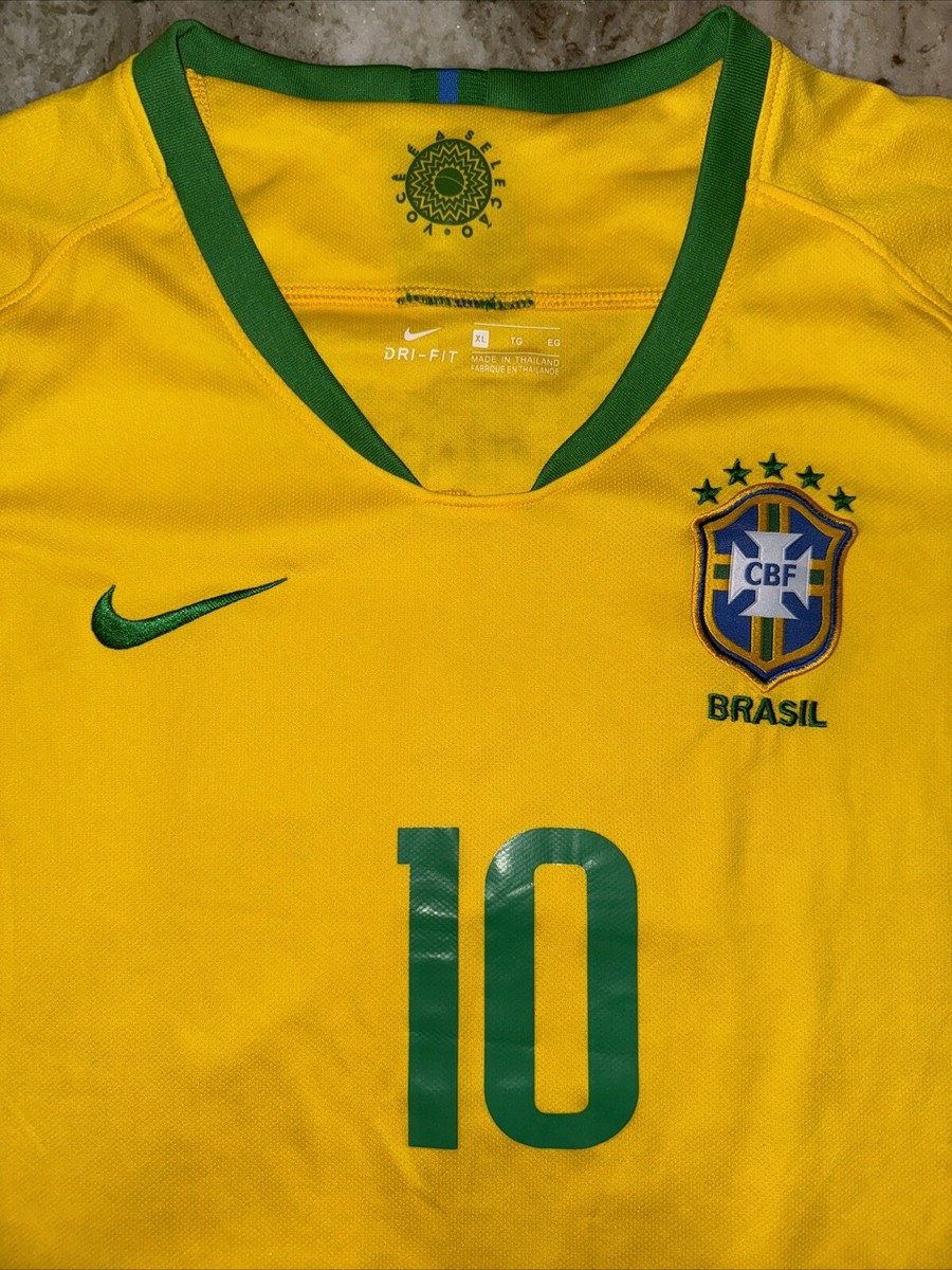 Neymar JR Brasil 2018 Nike Jersey Women's XL World Cup #10 Brazil