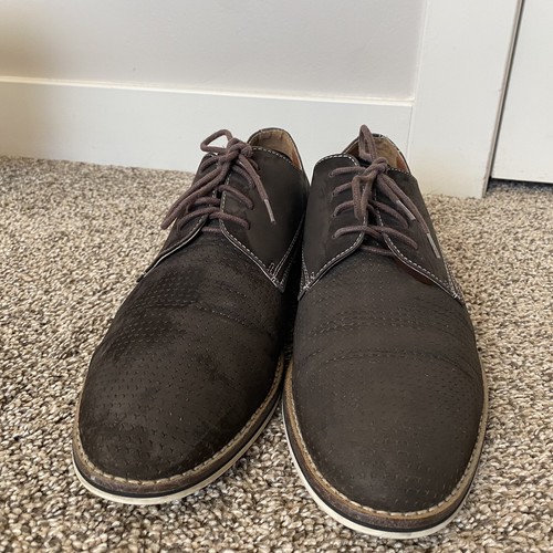 Joes Jeans Shoes Mens 10 Suede Oxford Dress Shoes Brown Lace Up - 第 3/9 張圖片